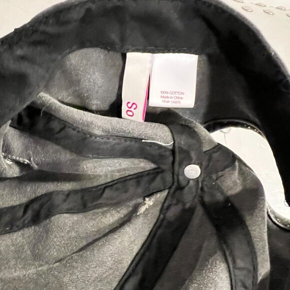 "SO" Brand HAT MESSY HIGH BUN PONYTAIL PONYCAP ADJUSTABLE SOLID GREY DISTRESSED - Picture 3 of 4